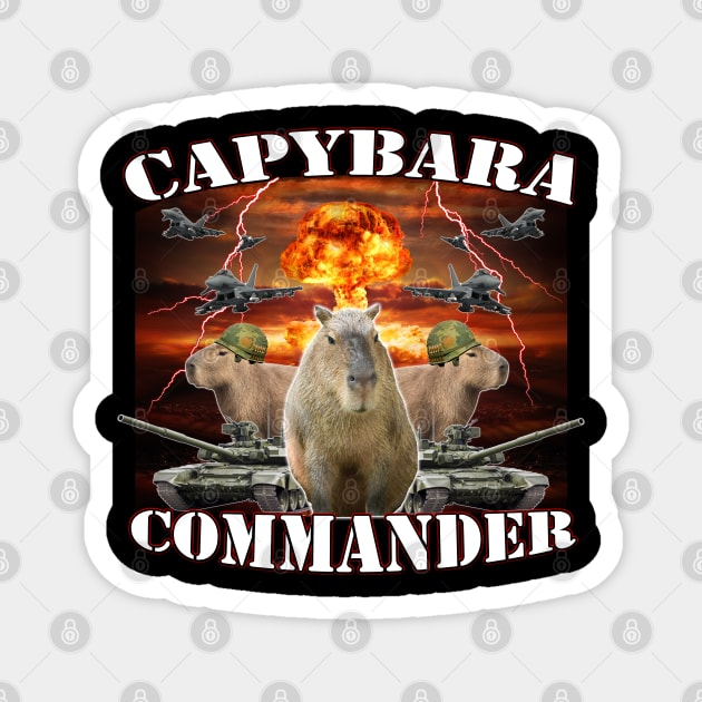 Capybara Commander Magnet by HardShirts