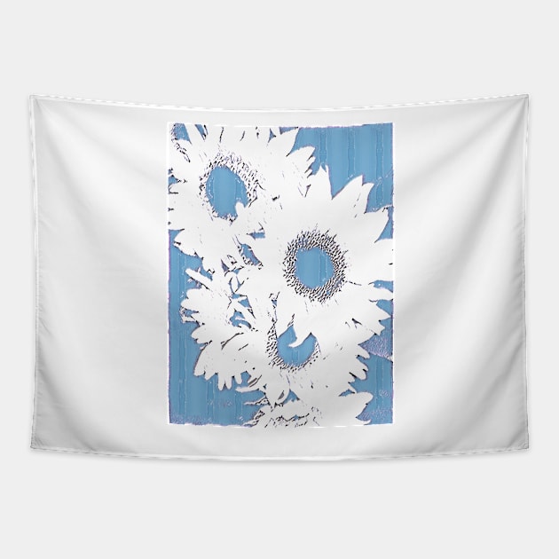 Sunflower Whitewash Tapestry by Tovers