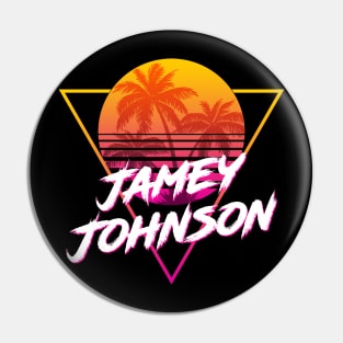 Jamey Johnson - Proud Name Retro 80s Sunset Aesthetic Design Pin