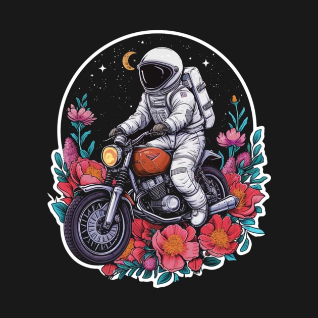 astronauts ride motobike by BDXTNG