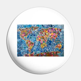 Spirograph World Map, the sequel: a Patterned Spirograph Collage Pin