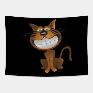 cat with a big smile Tapestry