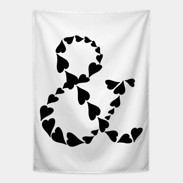 Love Ampersand Hearts And Symbol Sign Tapestry by DoubleBrush