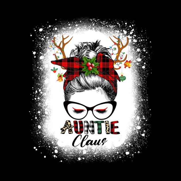 Reindeer Messy Bun Auntie Claus Christmas Bleached by Magazine