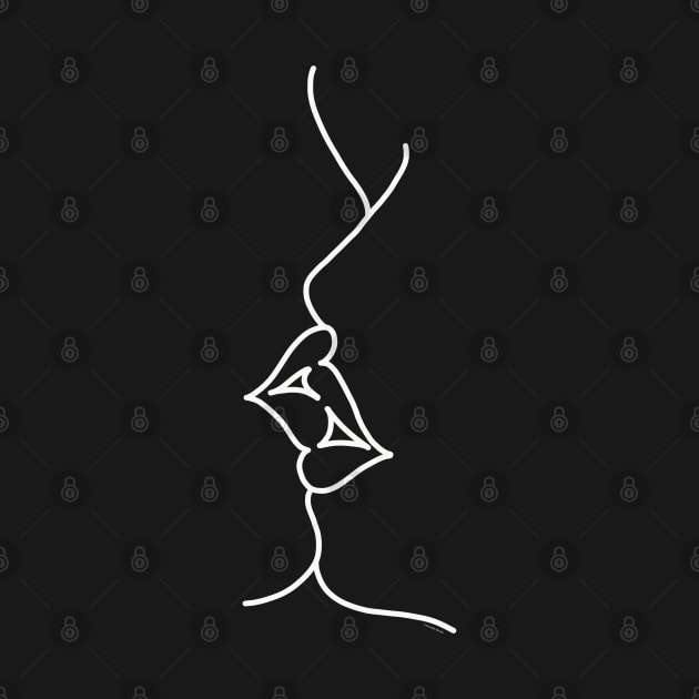 Minimalist Kiss Graphic Design Minimalism Line Art by DoubleBrush