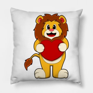 Lion with Heart Pillow