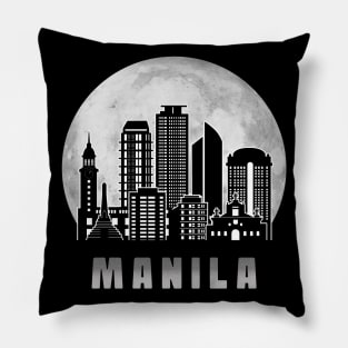 Manila NCR Skyline Full Moon Pillow