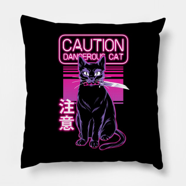 Dangerous cat Pillow by studioyumie