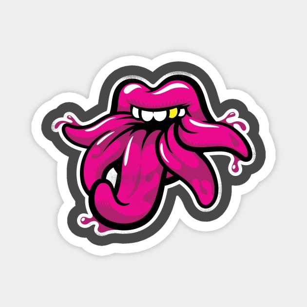 Tongues of Kali (magenta version) Magnet by toadyco