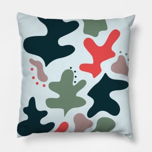 Tropical abstract shapes - Blue Pillow