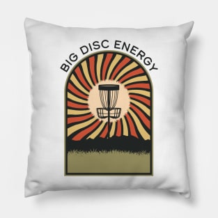 Big Disc Energy Disc Golf Vintage Retro Arch Mountains Pillow