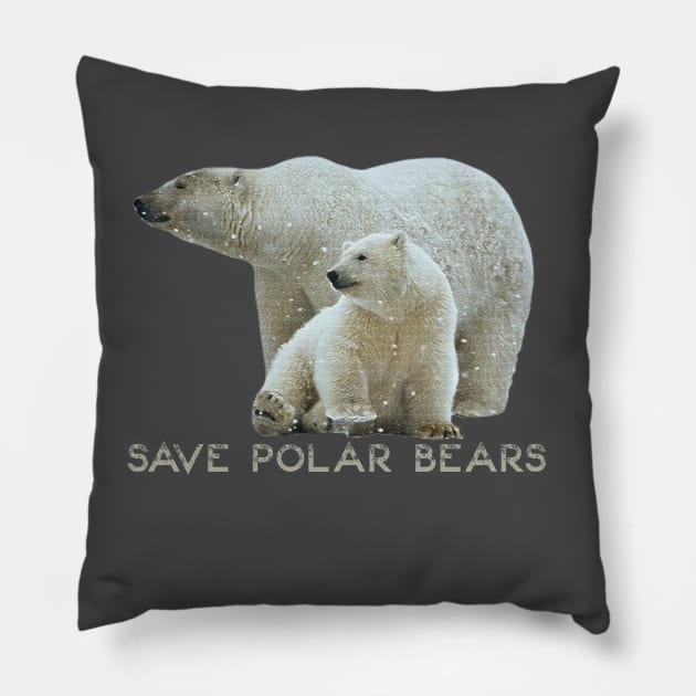 Save Polar Bears Pillow by osaya