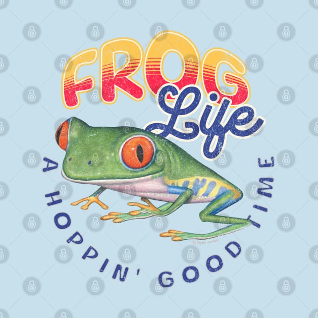 Cute Funny Red Eyed Tree Frog Gift by Danny Gordon Art