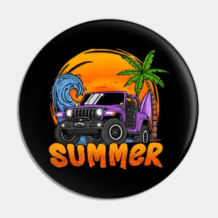 Purple Jeep Wrangler Summer Holiday Pin