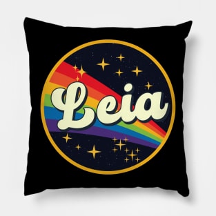 Leia // Rainbow In Space Vintage Style Pillow