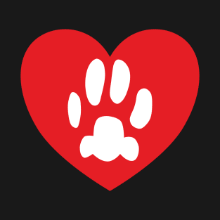 Cat Paw Print Heart T-Shirt