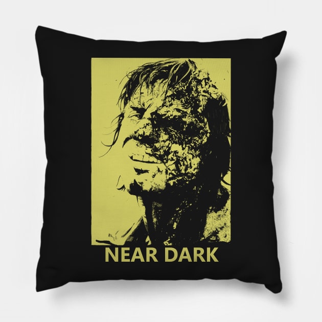 Near Dark Yellow Pillow by CoreyRanson