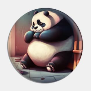 Bored Obese Panda in Depression Pin