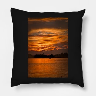 Boaters in the Evening Sun Pillow