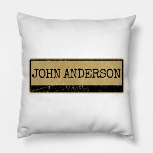 Aliska text black retro - John Anderson Pillow