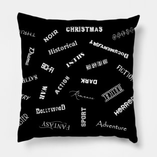 MOVIE GENRES white Pillow