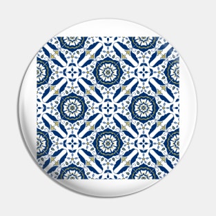 Cascais Azulejo Tile Pattern // blue & gold Pin
