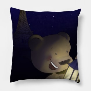 Night Time In Paris Pillow