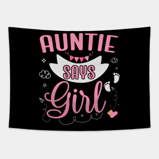 Auntie says Girl cute baby matching family party Tapestry