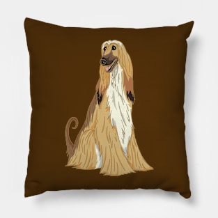 Afghan hound, cute dog handdrawn design Pillow