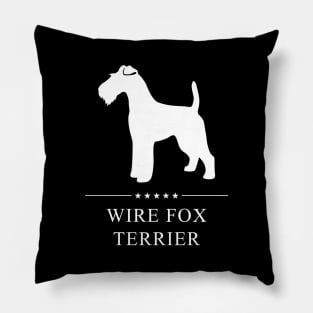 Wire Fox Terrier Dog White Silhouette Pillow