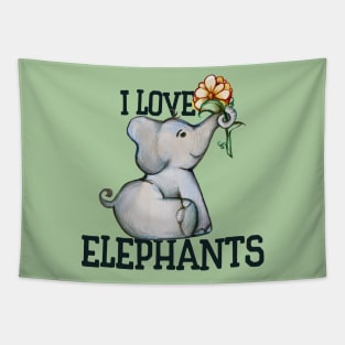 I love elephants Tapestry