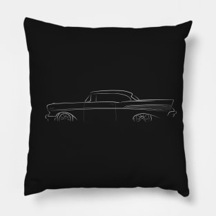 1957 Chevy Bel Air coupe - profile stencil, white Pillow