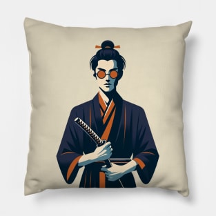 Blue Eye Samurai - Retro Vintage Art Pillow