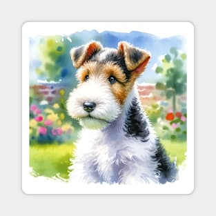 Watercolor Wire Fox Terrier Puppies - Cute Puppy Magnet