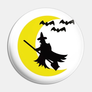 Halloween, holiday, decorations, witch, bats Pin