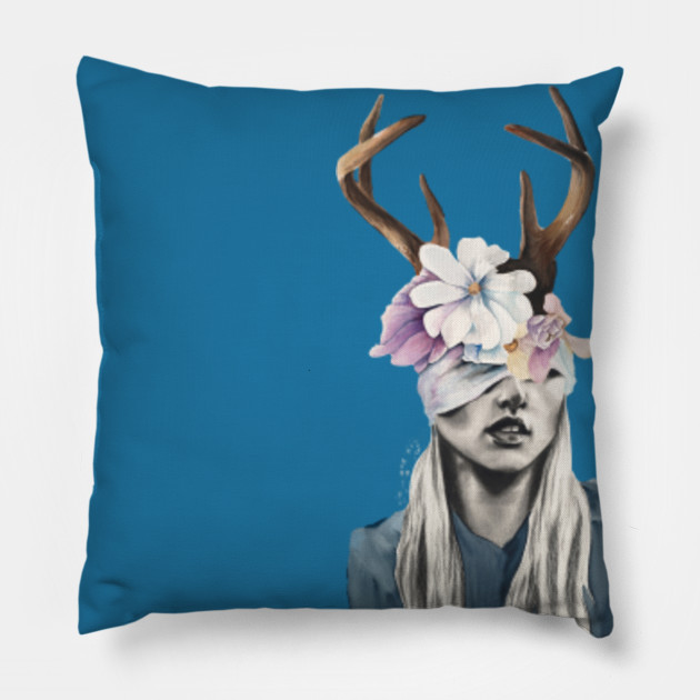 Deer Antler Watercolor Design Deer Antlers Pillow Teepublic Au