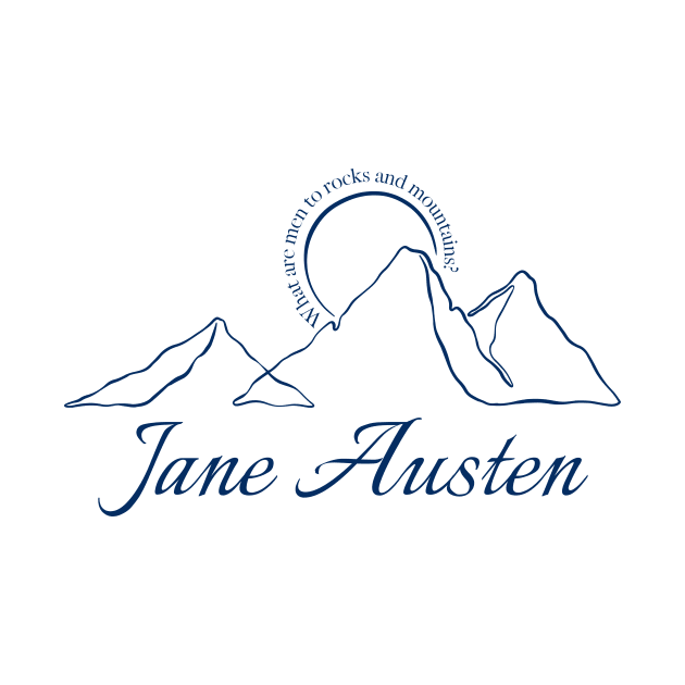 Jane Austen nature blue line art by Miss Pell