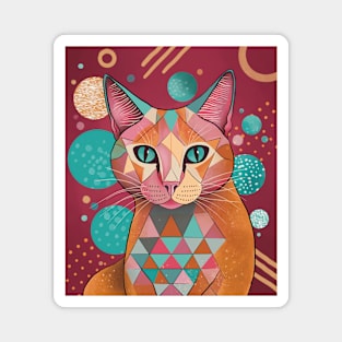 abstract colorful cat Magnet