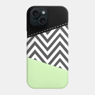 Gray Zigzag, Gray Chevron, Zigzag Pattern, Mint Phone Case