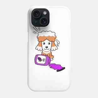 Naughty Poodle Spills a jar of grape jam! Phone Case