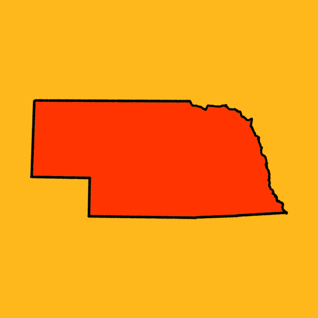 Nebraska - Orange Outline by loudestkitten