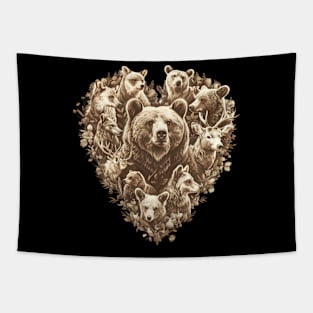 Grizzly Bear Brawny Beasts Tapestry