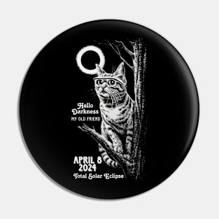 Enigmatic Eclipse Feline - Celestial Gaze Artwork Pin