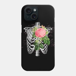 Skull and Pink Floral Roses Phone Case
