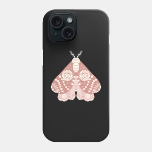 Folk Art Moth in Sepia Phone Case