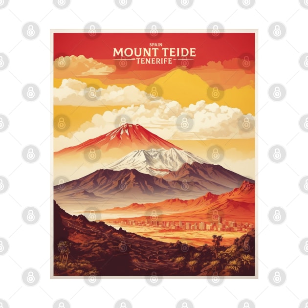 Mount Teide Spain Travel Tourism Retro Vintage by TravelersGems