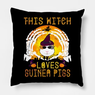 This Witch Loves Guinea Pigs Halloween (125) Pillow