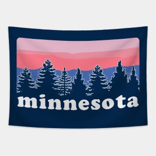 Northern Minnesota Pine Tree Sunset Tapestry