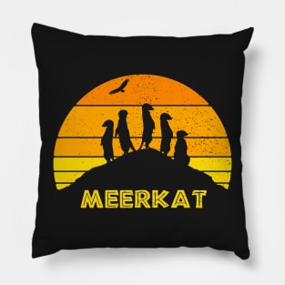 Meerkat Mongoose Africa Desert Safari Vintage Pillow