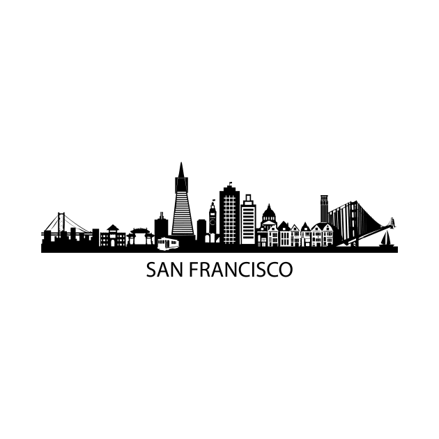 San Francisco Skyline by Elenia Design